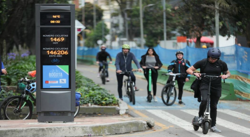 Bogotá ya tiene su primer contador de bicicletas el único en la ciudad y el país.