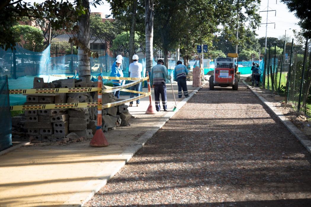 Obras ciclorruta parque Simón Bolívar - Foto: Comunicaciones IDU