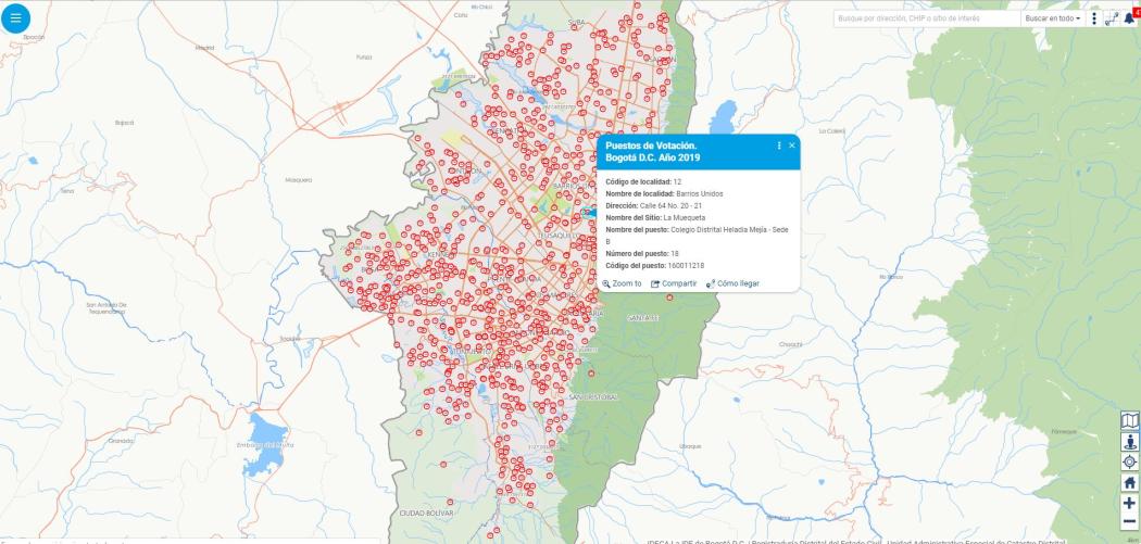 Mapas Bogotá muestra las direcciones exactas de los puntos de votación para este domingo 27 de octubre, día de elecciones regionales.