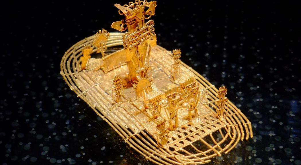 Barca muisca, una de las piezas más importantes de la colección arqueológica del Museo del Oro.