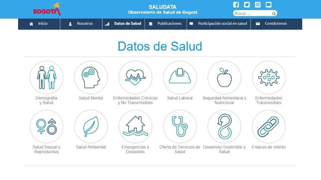 Imagen de la página web de SaluData