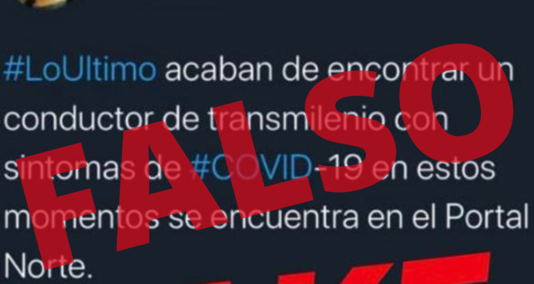 Tuit con información falsa sobre TransMilenio