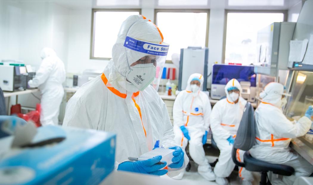 Healthcare personnel inside a laboratory 
