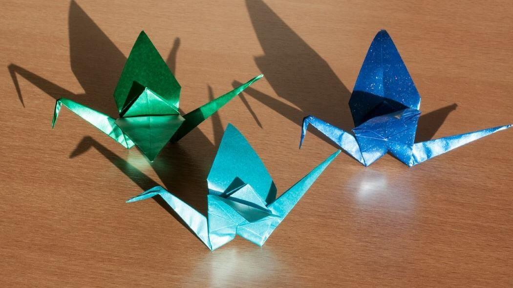 Imagen de figuras en origami.
