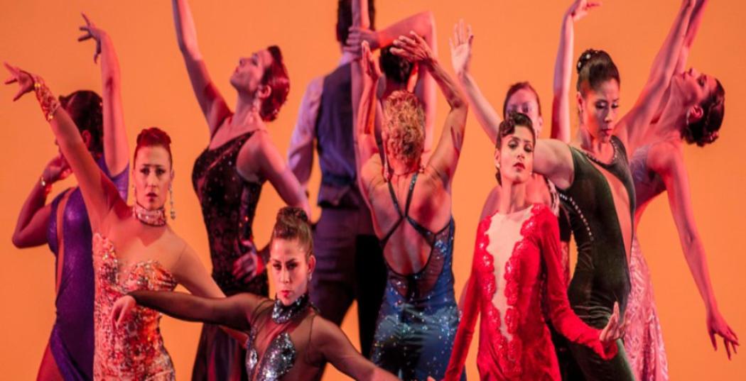 Dance company in the middle of a show