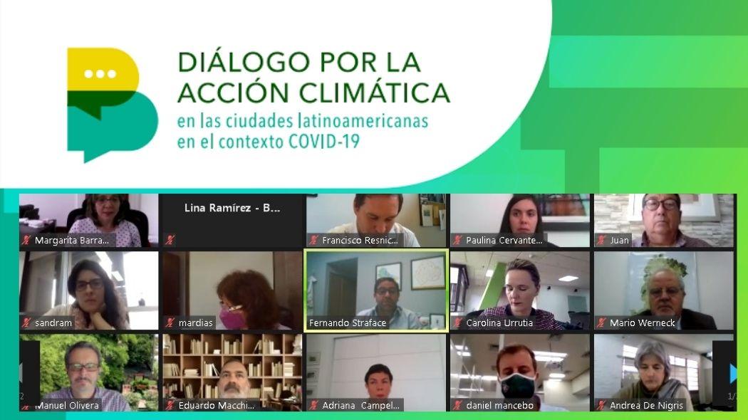 Participantes en el "Diálogo por la acción climática en las ciudades latinoamericanas en el contexto post COVID-19"