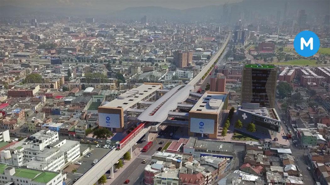 Imagen simulada de Bogotá con metro