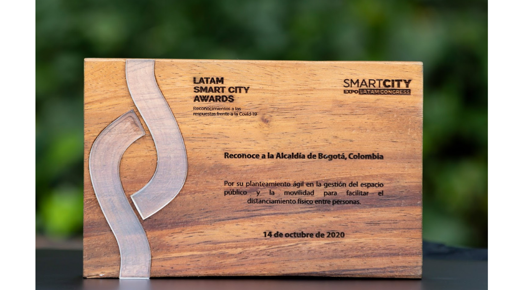 Galardón otorgado a la ciudad en los LATAM Smart City Awards.