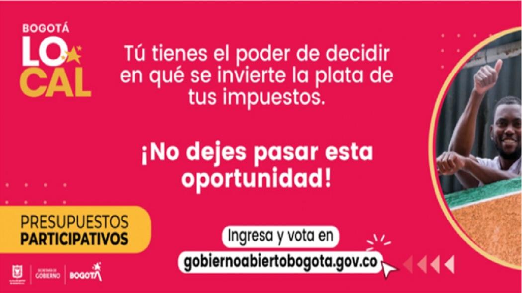 Para votar deben ingresar a www.gobiernoabiertobogota.gov.co registrarse si no lo han hecho.
