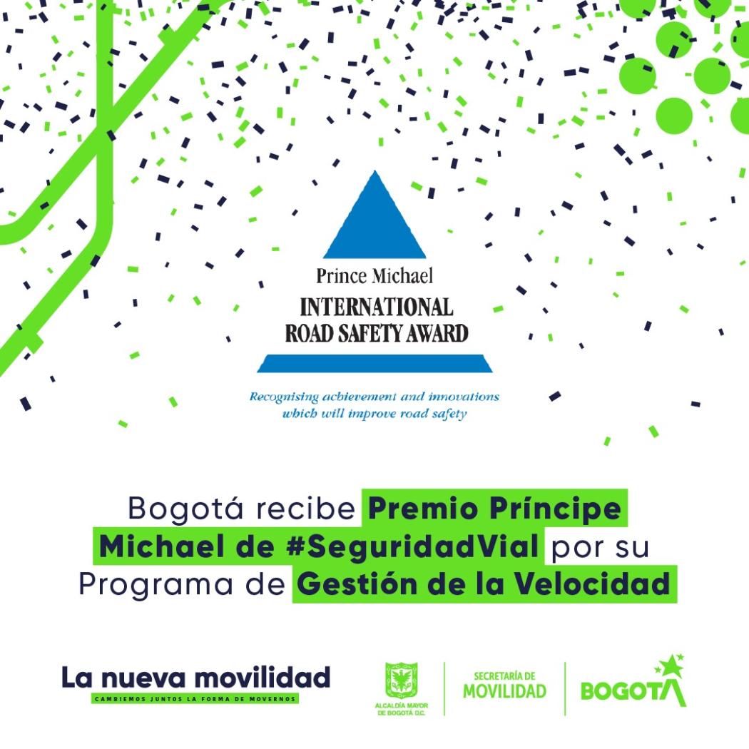 Bogotá recibe Premio "Príncipe Michael" de Seguridad Vial 