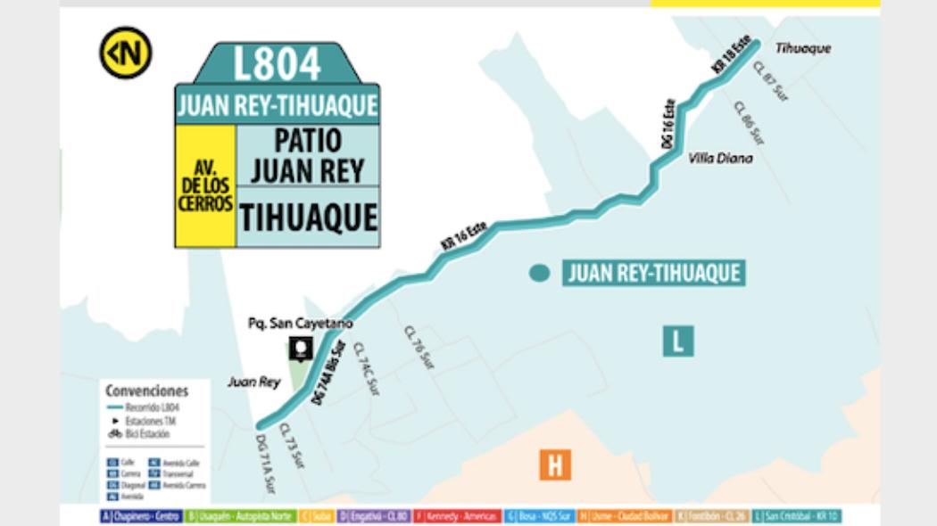 Ruta L804 Juan Rey – Tihuaque