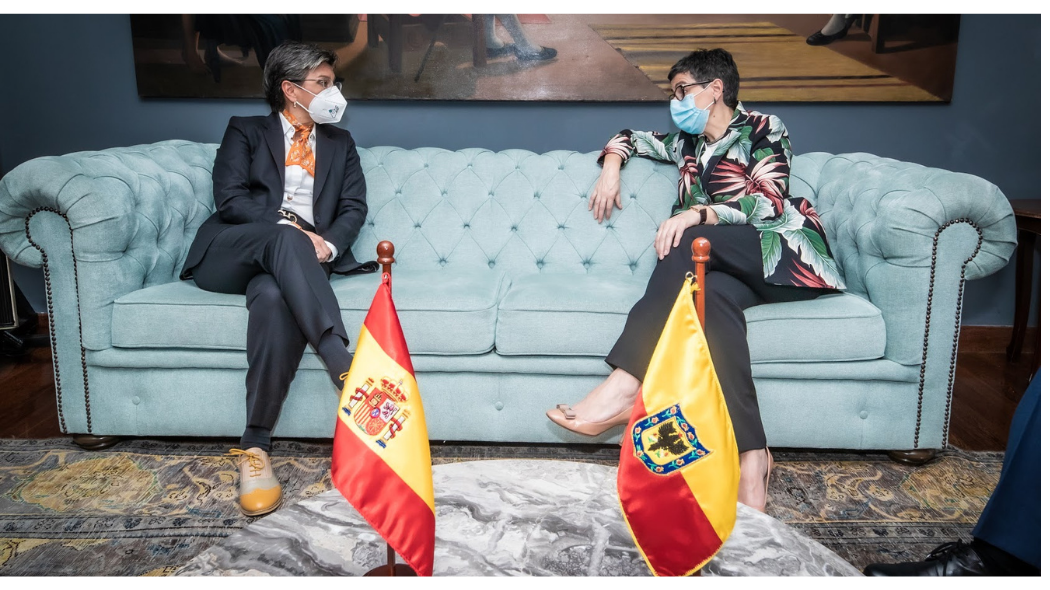 Arancha González Laya, met today with Mayor Claudia López to strengthen relations between Bogota, Spain and Colombia. 