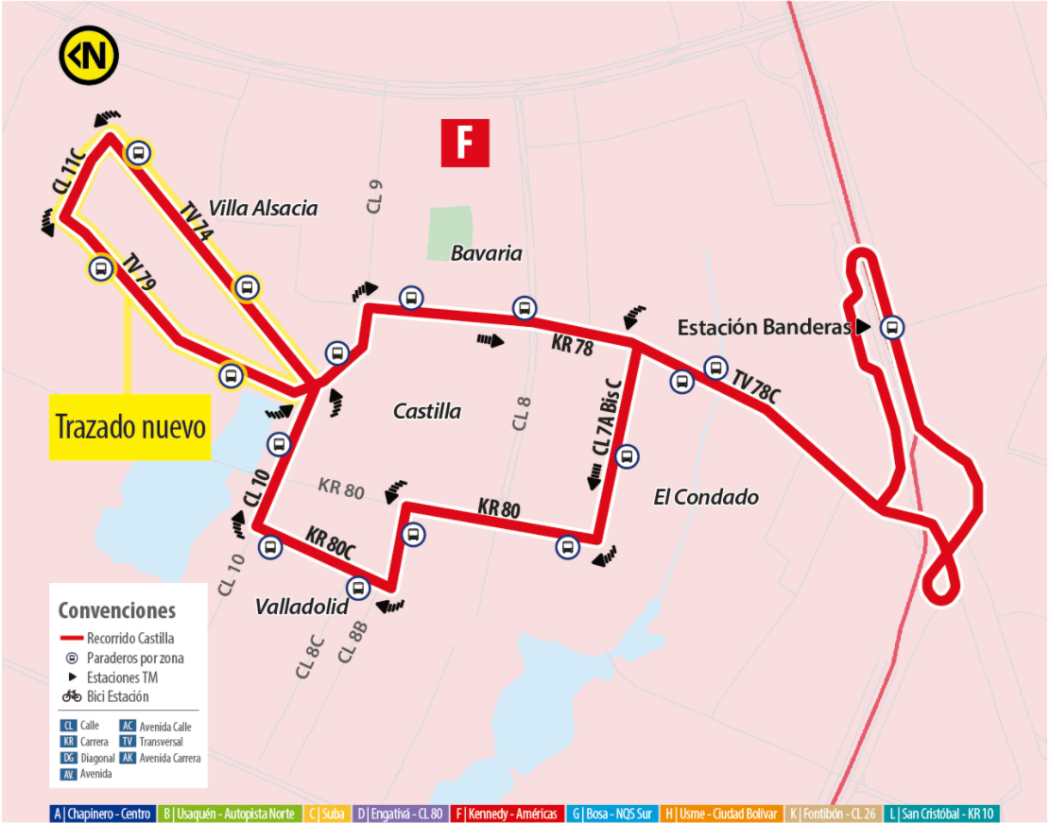 Mapa de la ruta 8-3 Castilla 