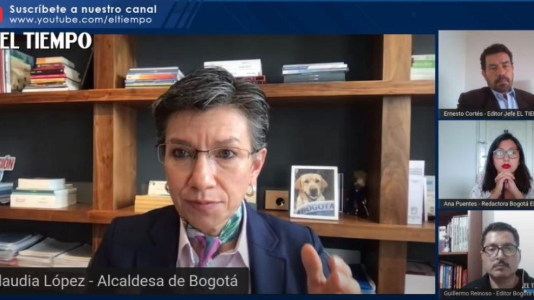 Claudia López en entrevista virtual con El Teimpo