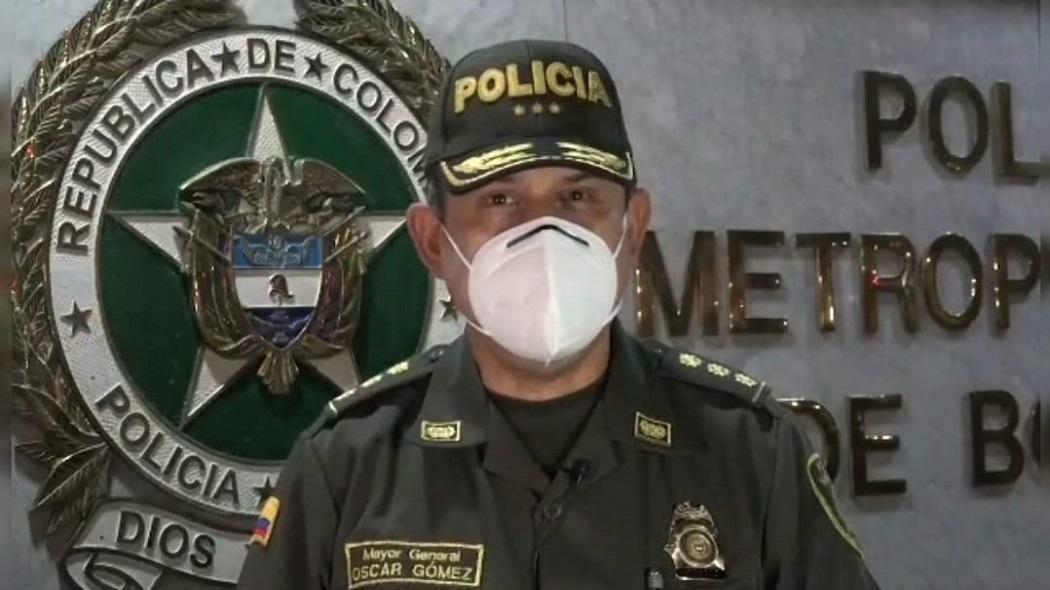 El general Oscar Gómez Heredia, comandante de la Policía Metropolitana de Bogotá, entregó detalles de la captura de 'Los haraganes'