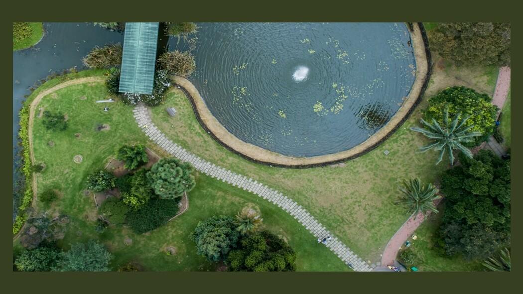 Imagen aérea del Jardín Botánico de Bogotá