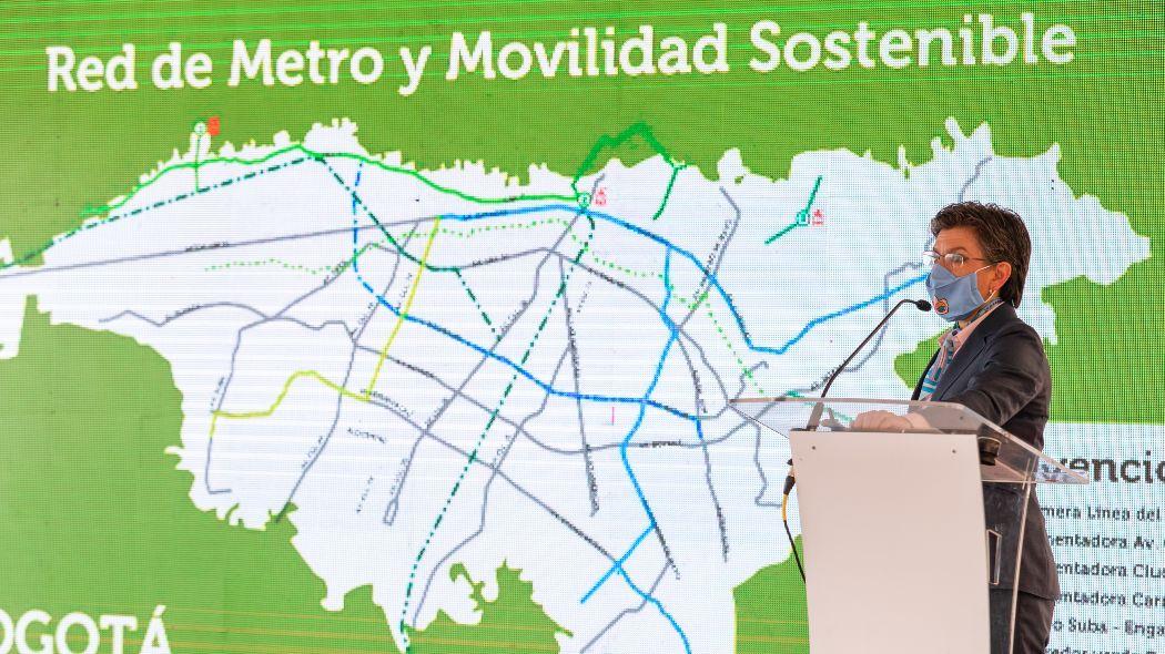 Claudia López y el metro de Bogotá