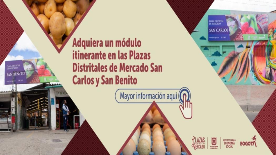 Locales disponibles en las plazas de mercado San Carlos y San Benito