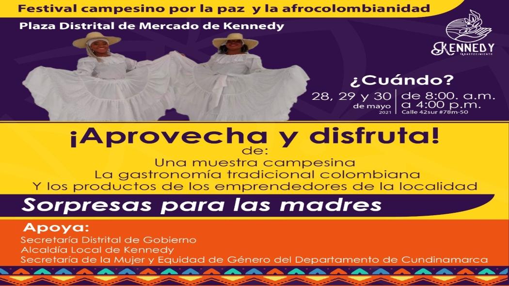 Celebración del Festival Campesino y la Afrocolombianidad en la plaza