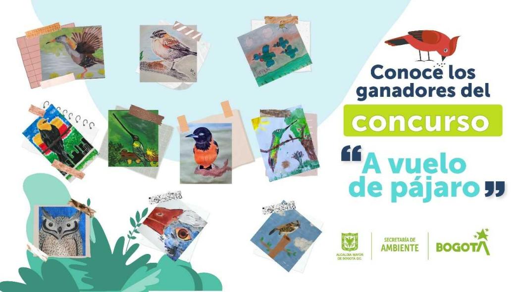 Los dos ganadores recibieron un detalle de la Secretaría de Ambiente que incentiva el reconocimiento de la biodiversidad de Bogotá y su cuidado. Imagen: SDA