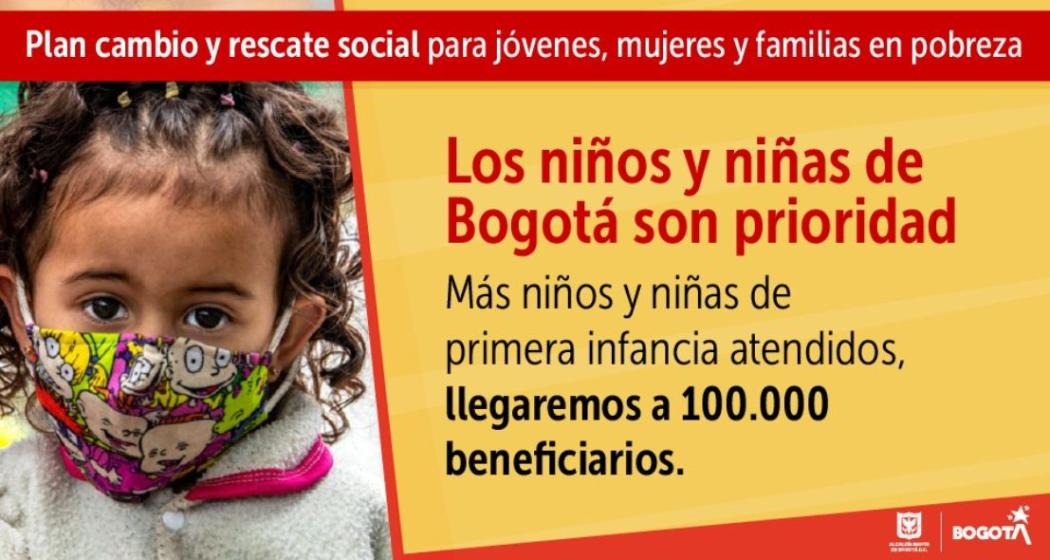 La Alcaldesa de Bogotá anunció dentro del plan un adicional de 30.000 cupos para la atención de primera infancia en la ciudad. FOTO: Alcaldía Mayor