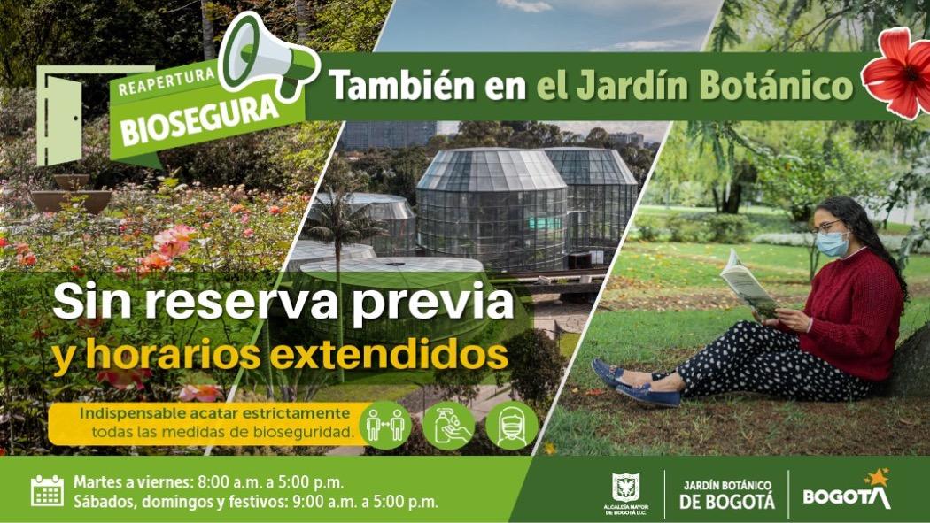 El Jardín Botánico anunció las novedades en la atención a visitantes en el marco de la reactivación económica de Bogotá. Imagen: Jardín Botánico.