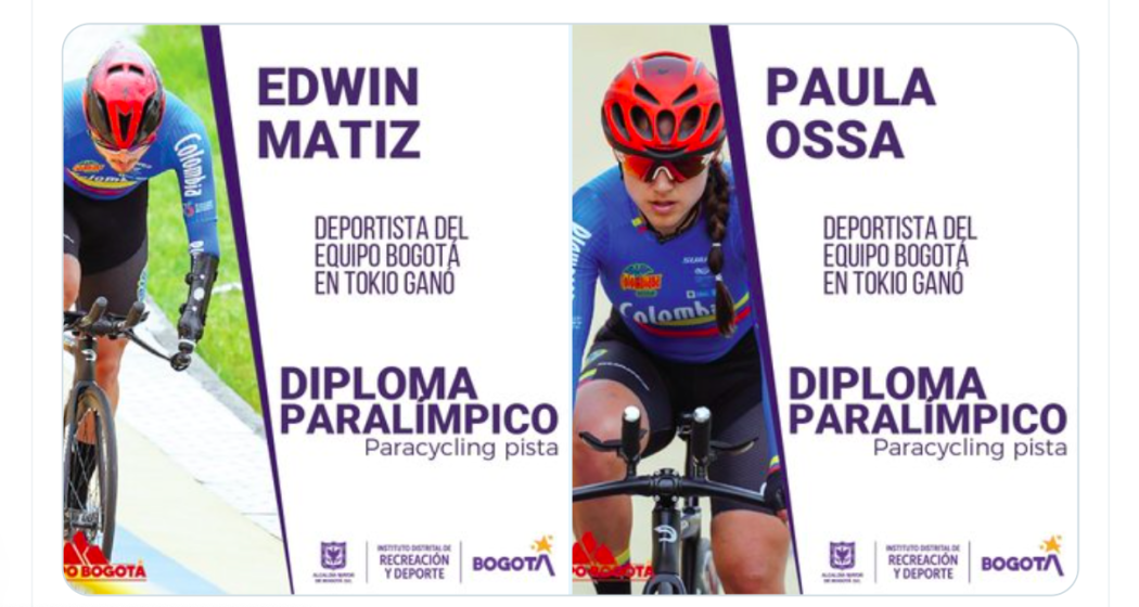 Los deportistas del Equipo Bogotá ganan Diploma Paraolímipico por su desempeño en la categoría Paracycling pista. Pieza: IDRD