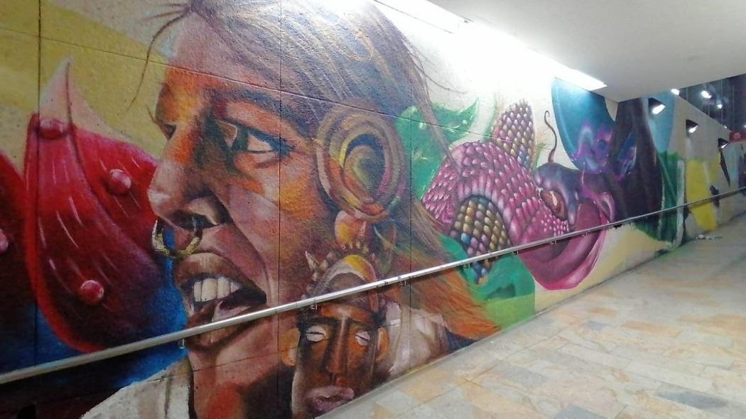 El mural está basado en una leyenda Muisca. 