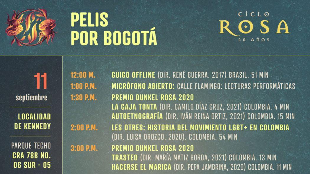 Programación de 'Pelis por Bogotá' de la Cinemateca de Bogotá