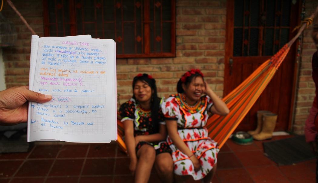 Integrantes de la comunidad Embera que hicieron parte del proyecto "Cápsulas R". Foto: Archivo Personal.