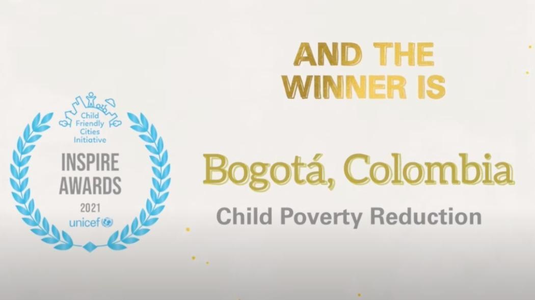 Unicef and award to Bogotá 