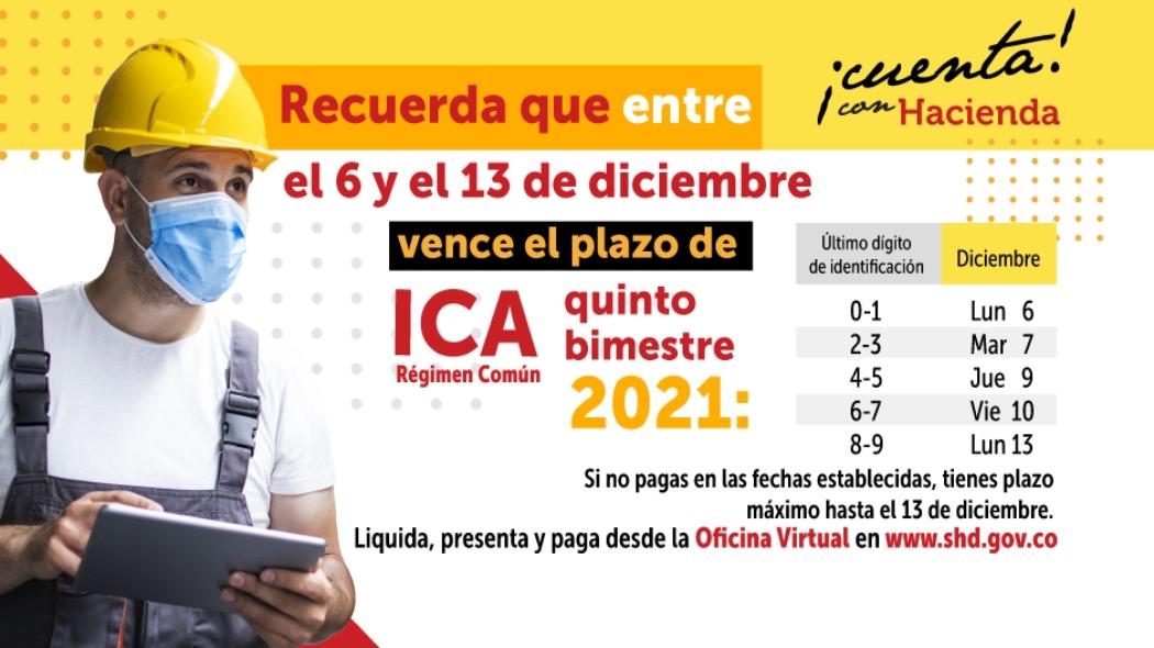 El 13 de diciembre vence plazo para declarar y pagar ICA quinto bimestre 2021. Imagen: Secretaría de Hacienda