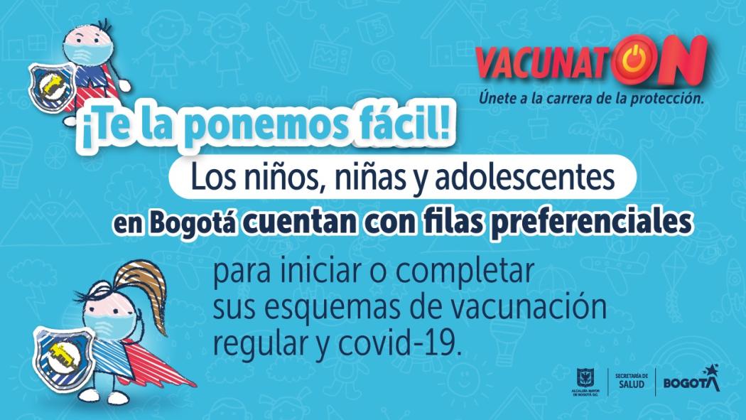 Puntos de vacunación contra el COVID-19 para niños y niñas en Bogotá
