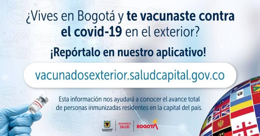 ¿Es posible ponerme 3 dosis en el exterior y registrarla en Bogotá? 