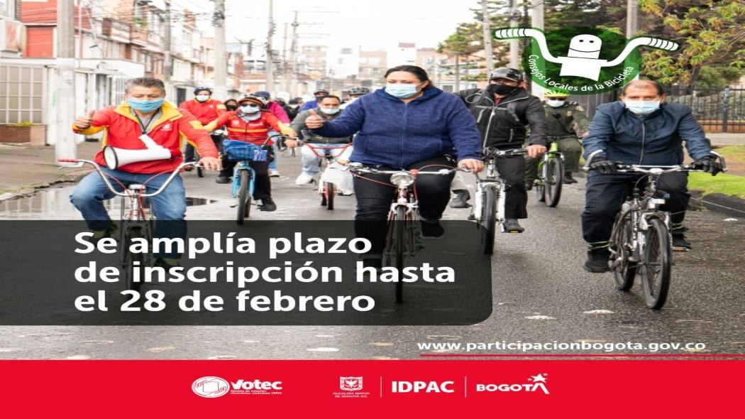 Se amplía plazo de los Consejos Locales de la bicicleta 2022 en Bogotá