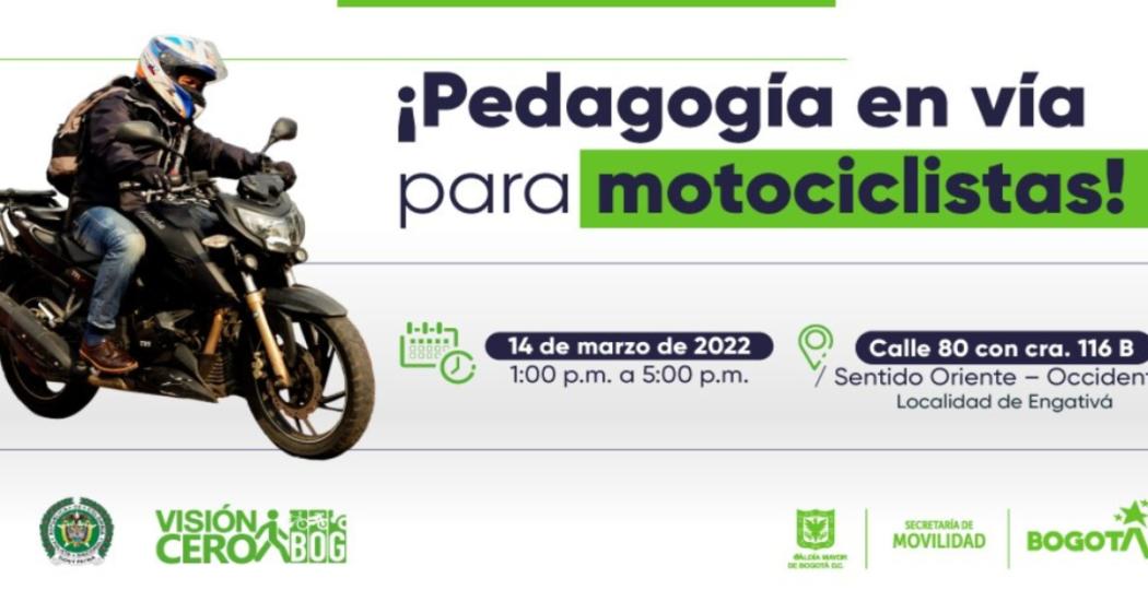 Pedagogía en vía para motociclistas en Engativá, 14 de marzo 2022