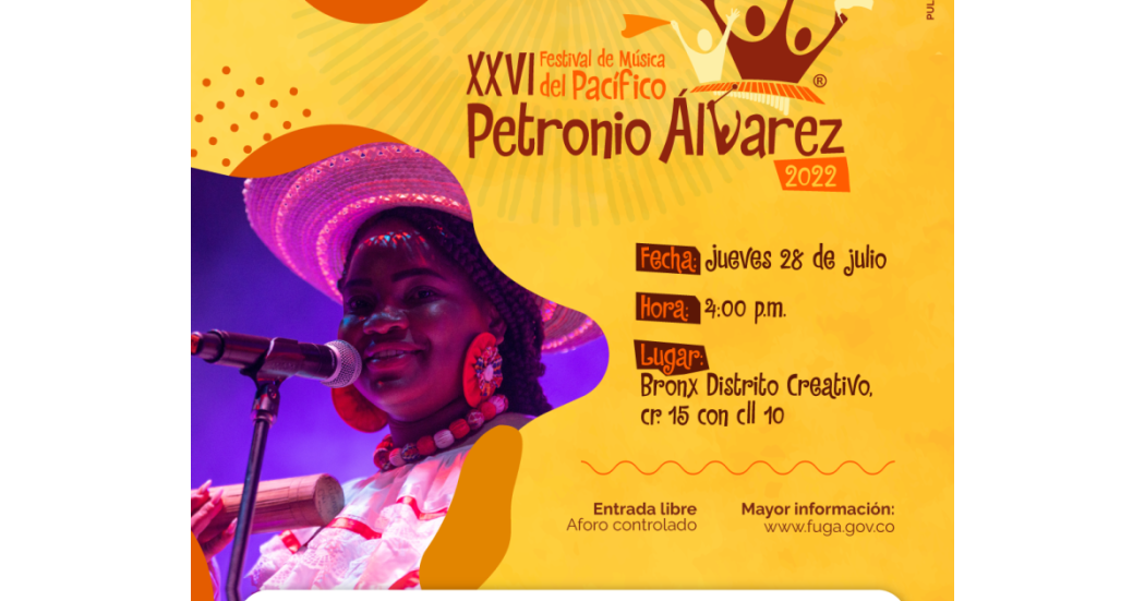 Programación Festival Petronio Álvarez en el Bronx Bogotá: 28 de julio