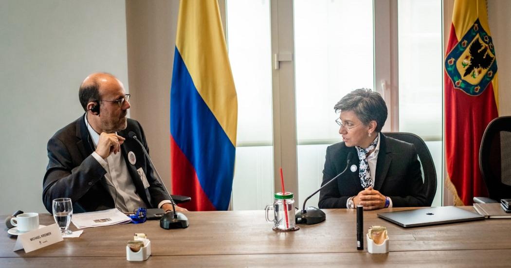 Nobel Laureate Michael Kremer and Bogota's Mayor, Claudia Lopez