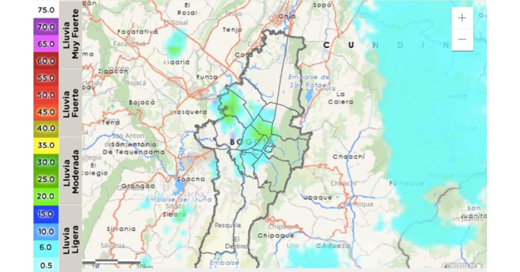 ¿Qué es y cómo se puede consultar el mapa de lluvias de Bogotá?