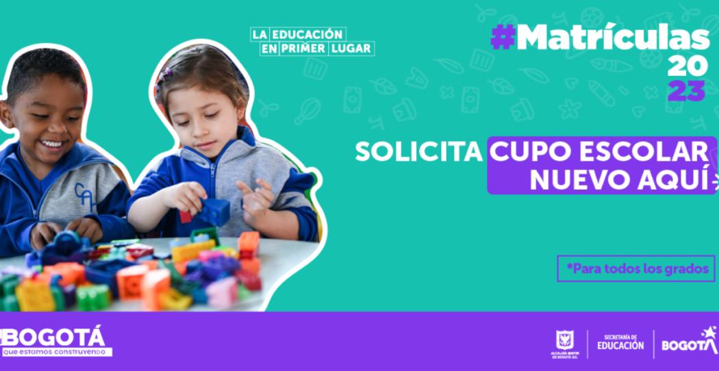 Cupos escolares disponibles para 2023 en colegios públicos de Bogotá