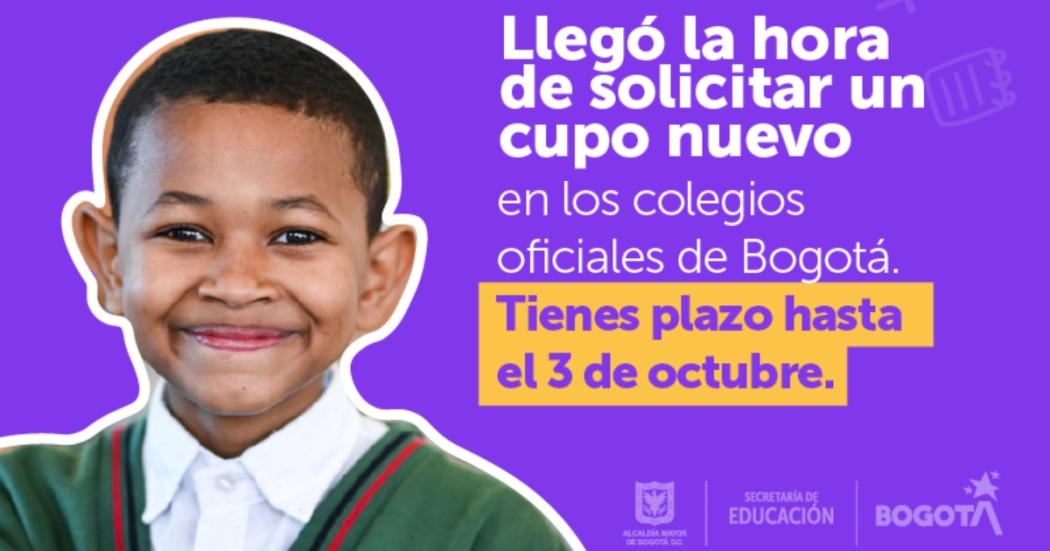Recomendaciones para solicitar un cupo escolar en Bogotá para 2023
