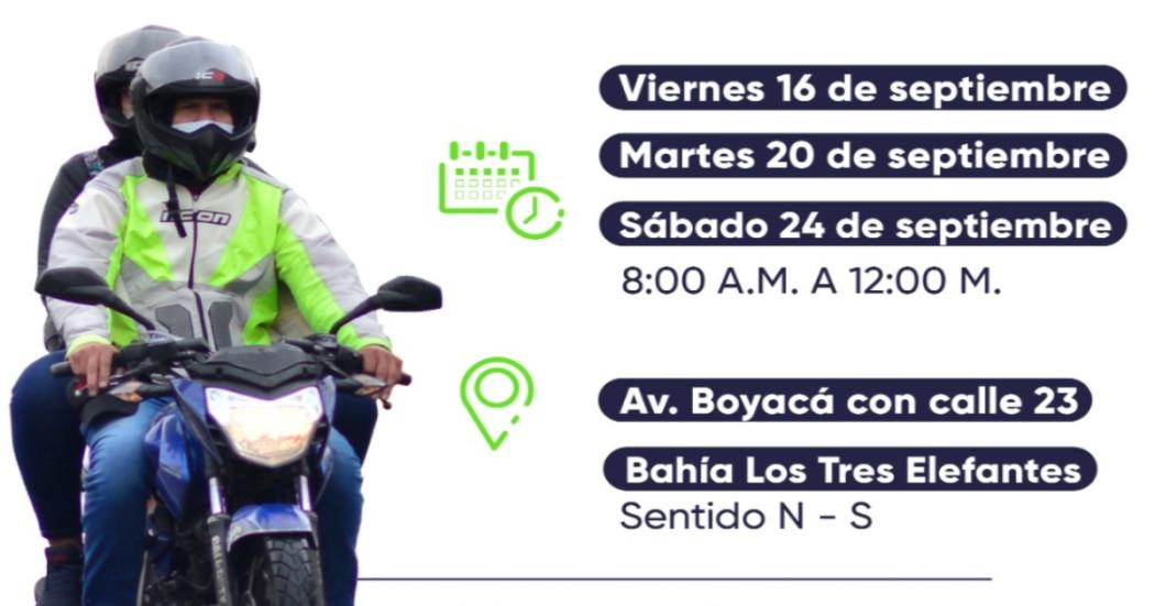 Fechas en septiembre del curso gratuito para motociclistas en Bogotá