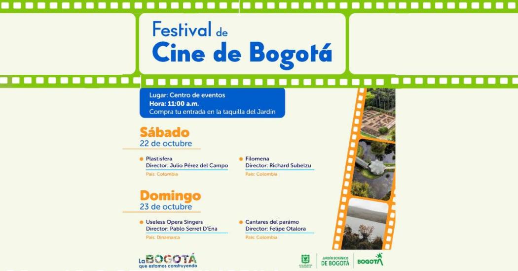 Festival de Cine en el Jardín Botánico de Bogotá. Este 22 y 23 octubre