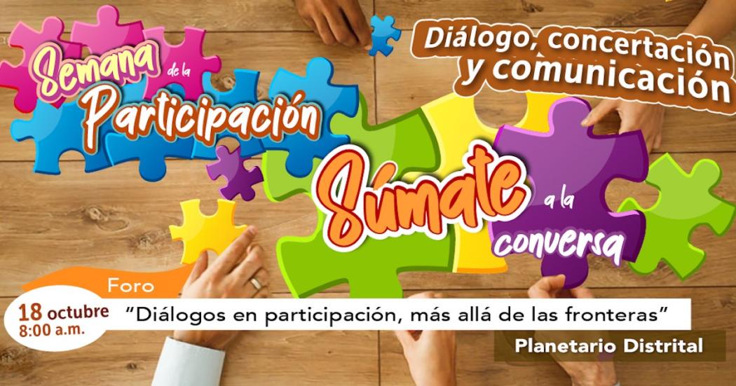 Del 18 al 22 de octubre será la Semana de la Participación en Bogotá 