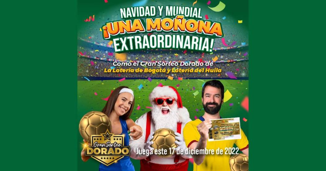 Gran sorteo dorado de navidad por 15 mil millones de Lotería de Bogotá