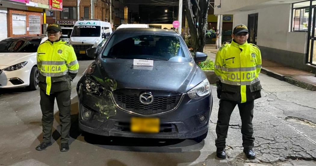 Un vehículo fue recuperado por la Policía de Bogotá.