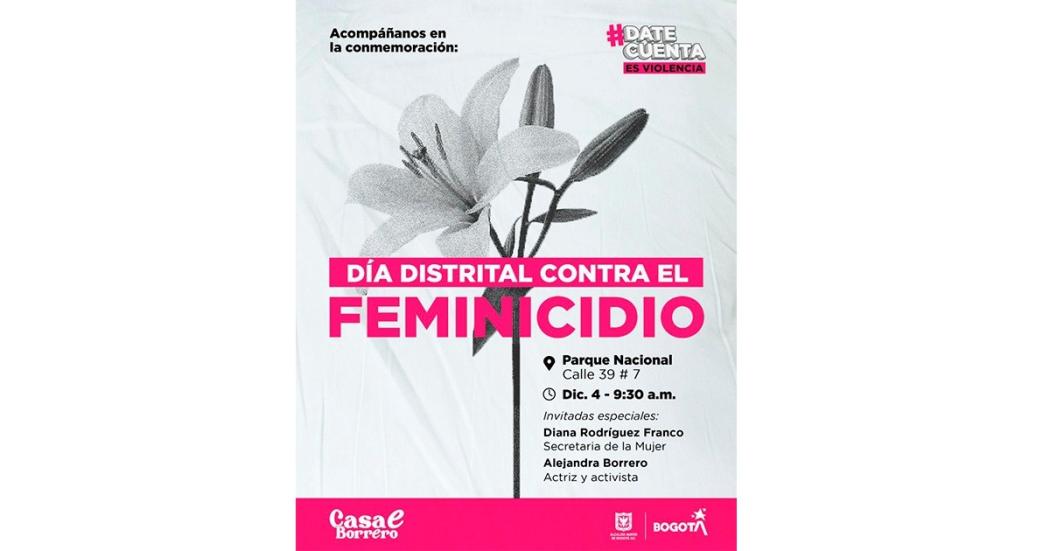 Este 4 de diciembre Bogotá conmemora el Día contra el Feminicidio