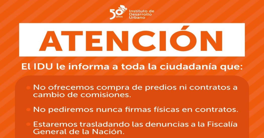 El IDU enciende las alarmas por suplantación de funcionarios en Bogotá
