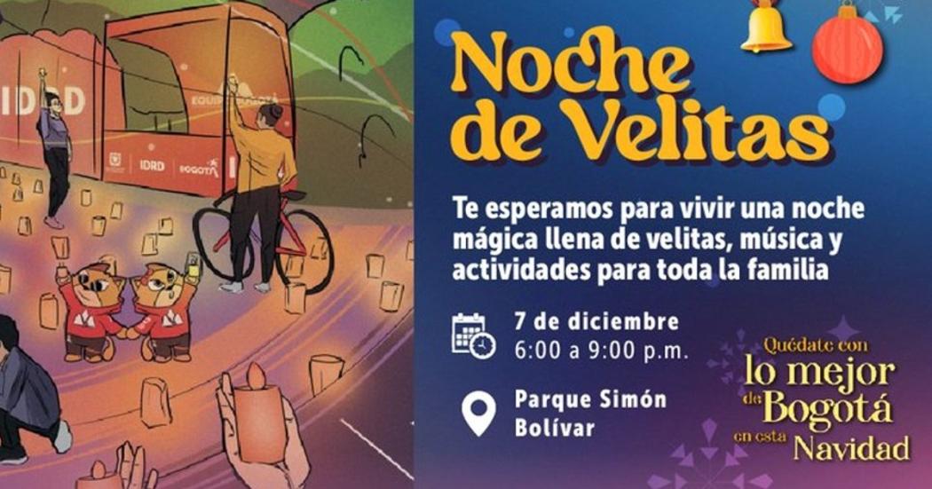 La programación de noche de velitas en el Parque Simón Bolívar 2022
