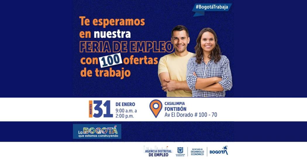 Feria de empleo en Fontibón con 100 ofertas de trabajo hoy 31 de enero